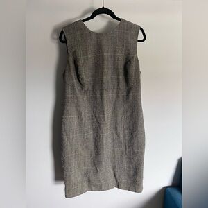 MM Lafleur Gray Plaid Sheath Midi Dress, The Shirley Dress